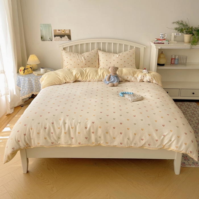 91家纺网 家纺一手货源 找家纺 繁花家居 2025学生季第二波木棉水洗棉四件套三件套跑量款 告白