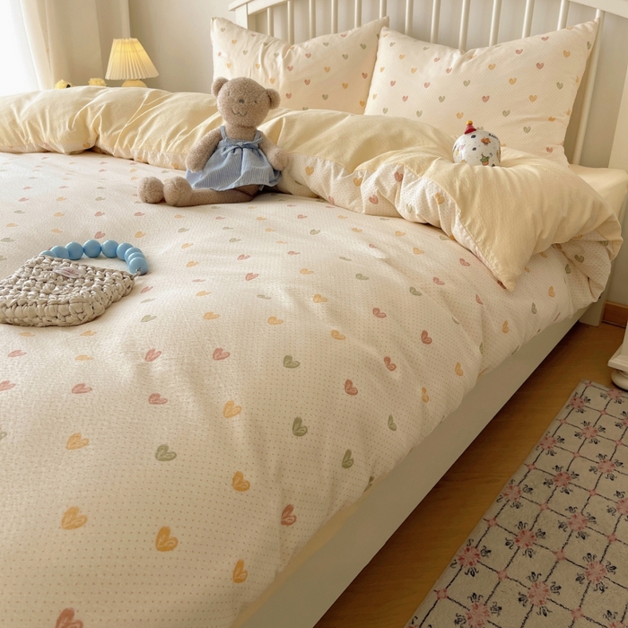 91家纺网 家纺一手货源 找家纺 繁花家居 2025学生季第二波木棉水洗棉四件套三件套跑量款 告白