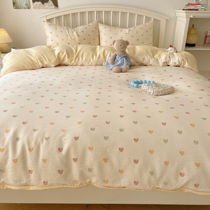 91家纺网 家纺一手货源 找家纺 繁花家居 2025学生季第二波木棉水洗棉四件套三件套跑量款 告白