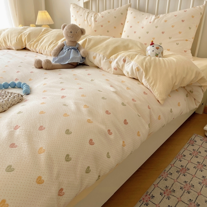 91家纺网 家纺一手货源 找家纺 繁花家居 2025学生季第二波木棉水洗棉四件套三件套跑量款 告白