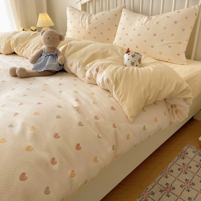 91家纺网 家纺一手货源 找家纺 繁花家居 2025学生季第二波木棉水洗棉四件套三件套跑量款 告白