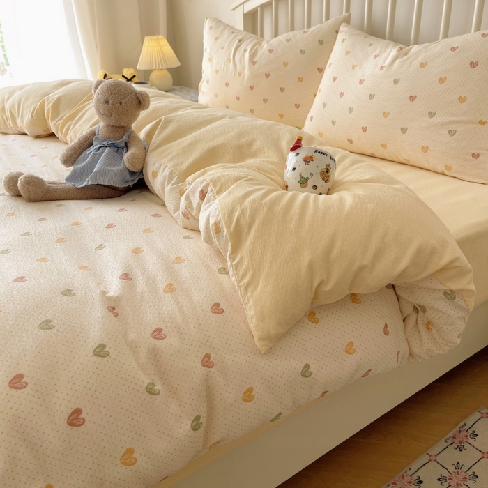 91家纺网 家纺一手货源 找家纺 繁花家居 2025学生季第二波木棉水洗棉四件套三件套跑量款 告白