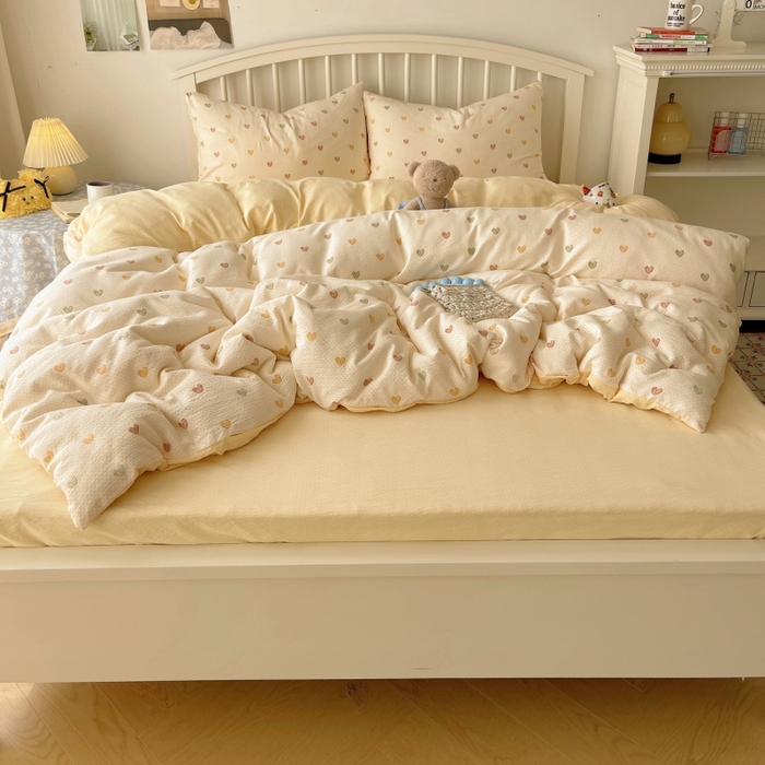 91家纺网 家纺一手货源 找家纺 繁花家居 2025学生季第二波木棉水洗棉四件套三件套跑量款 告白