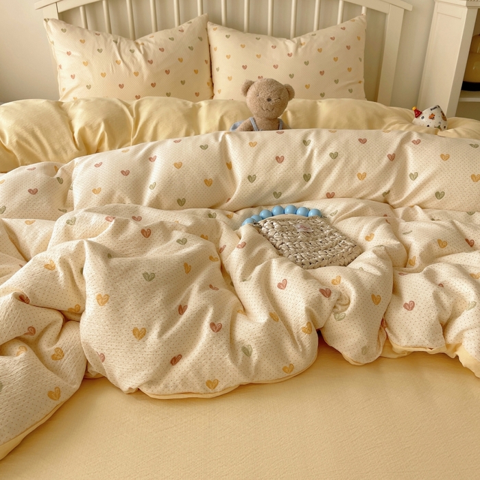 91家纺网 家纺一手货源 找家纺 繁花家居 2025学生季第二波木棉水洗棉四件套三件套跑量款 告白