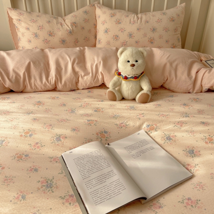 91家纺网 家纺一手货源 找家纺 繁花家居 2025学生季第二波木棉水洗棉四件套三件套跑量款 海棠秘境