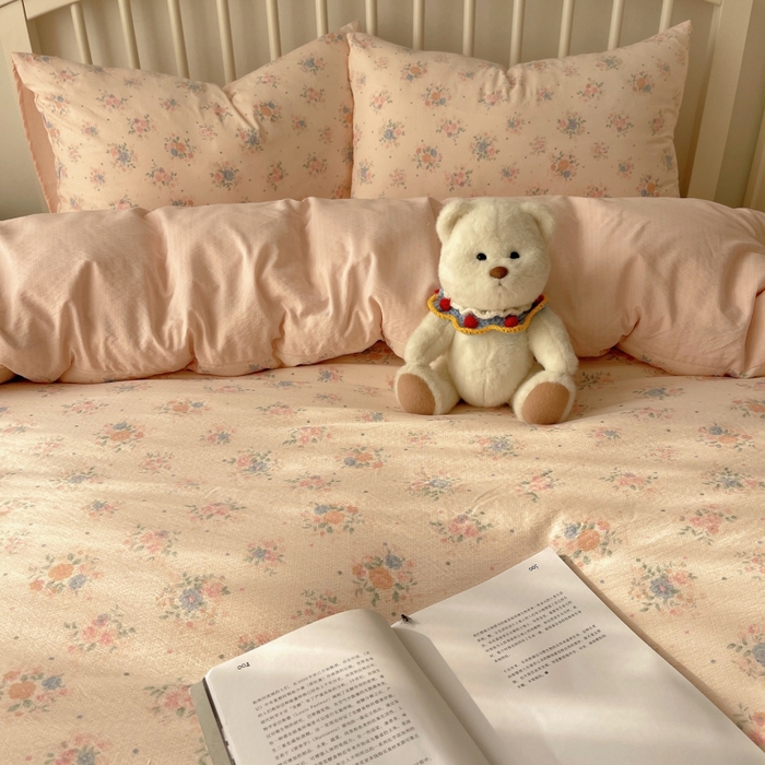 91家纺网 家纺一手货源 找家纺 繁花家居 2025学生季第二波木棉水洗棉四件套三件套跑量款 海棠秘境