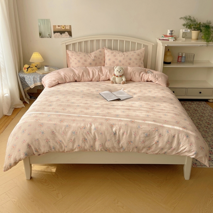 91家纺网 家纺一手货源 找家纺 繁花家居 2025学生季第二波木棉水洗棉四件套三件套跑量款 海棠秘境