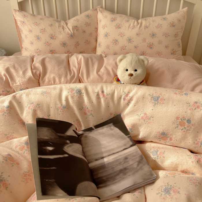 91家纺网 家纺一手货源 找家纺 繁花家居 2025学生季第二波木棉水洗棉四件套三件套跑量款 海棠秘境