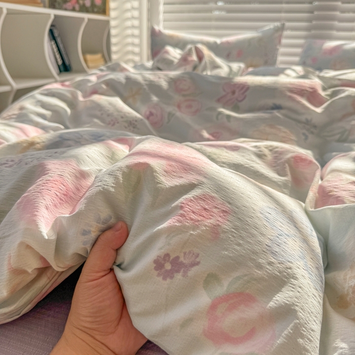 91家纺网 家纺一手货源 找家纺 繁花家居 2025学生季第二波木棉水洗棉四件套三件套跑量款 花间醉意