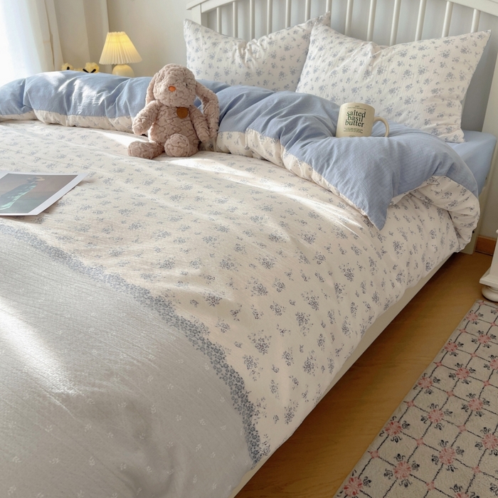 91家纺网 家纺一手货源 找家纺 繁花家居 2025学生季第二波木棉水洗棉四件套三件套跑量款 花屿庄园