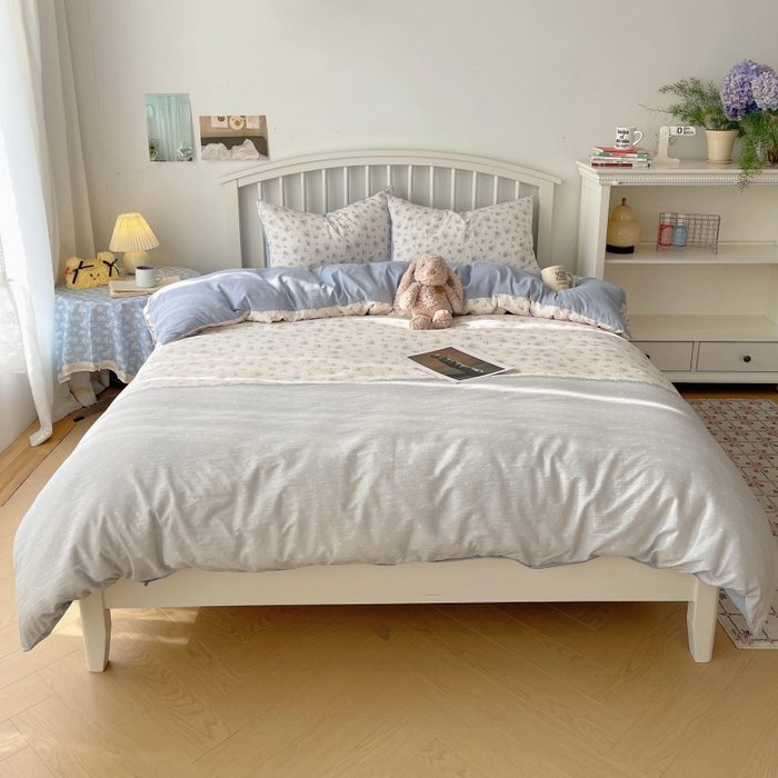 91家纺网 家纺一手货源 找家纺 繁花家居 2025学生季第二波木棉水洗棉四件套三件套跑量款 花屿庄园