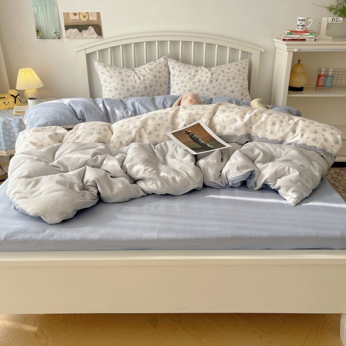 91家纺网 家纺一手货源 找家纺 繁花家居 2025学生季第二波木棉水洗棉四件套三件套跑量款 花屿庄园