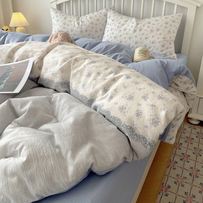 91家纺网 家纺一手货源 找家纺 繁花家居 2025学生季第二波木棉水洗棉四件套三件套跑量款 花屿庄园