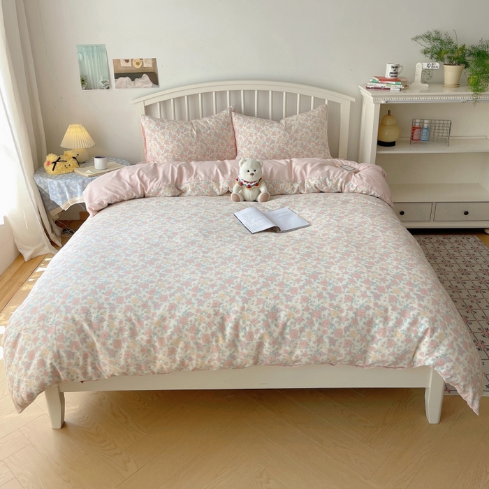 91家纺网 家纺一手货源 找家纺 繁花家居 2025学生季第二波木棉水洗棉四件套三件套跑量款 梦里看花