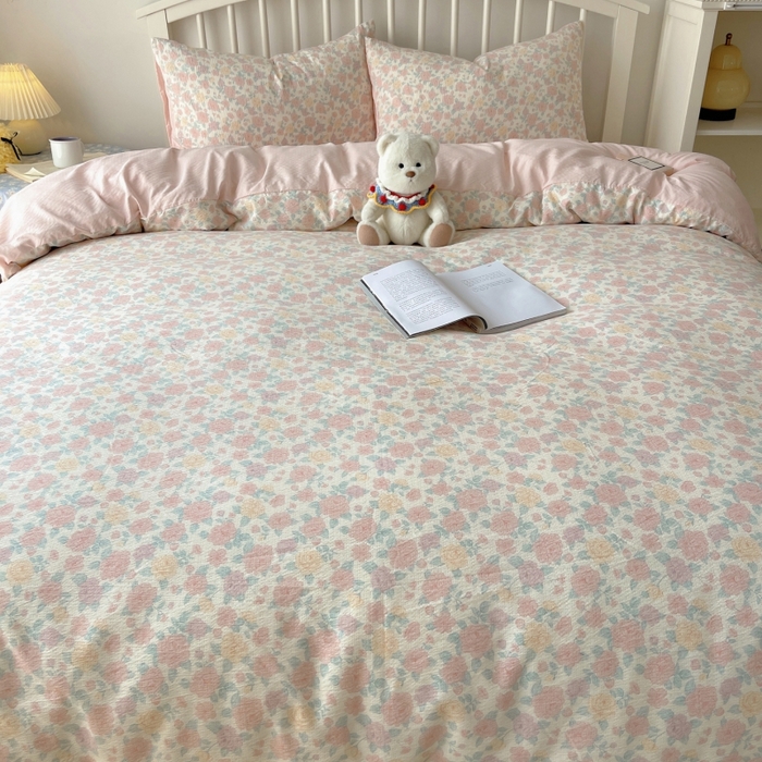 91家纺网 家纺一手货源 找家纺 繁花家居 2025学生季第二波木棉水洗棉四件套三件套跑量款 梦里看花