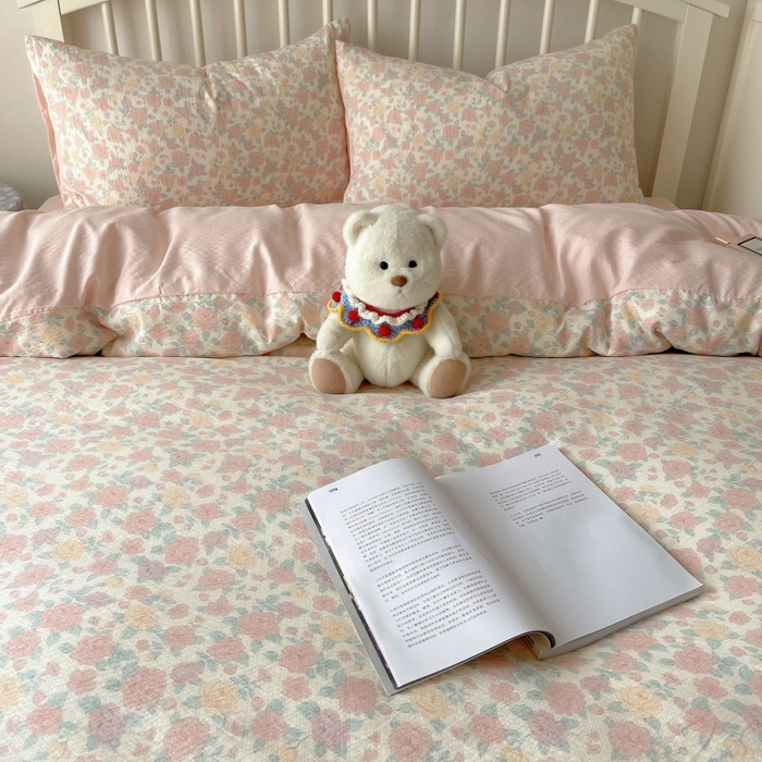 91家纺网 家纺一手货源 找家纺 繁花家居 2025学生季第二波木棉水洗棉四件套三件套跑量款 梦里看花