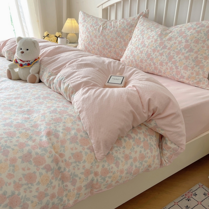 91家纺网 家纺一手货源 找家纺 繁花家居 2025学生季第二波木棉水洗棉四件套三件套跑量款 梦里看花
