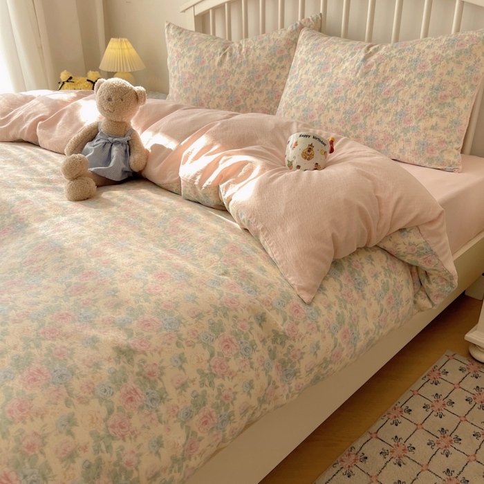 91家纺网 家纺一手货源 找家纺 繁花家居 2025学生季第二波木棉水洗棉四件套三件套跑量款 陌生花开