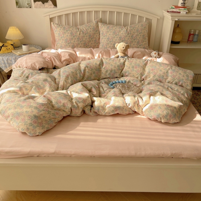 91家纺网 家纺一手货源 找家纺 繁花家居 2025学生季第二波木棉水洗棉四件套三件套跑量款 陌生花开