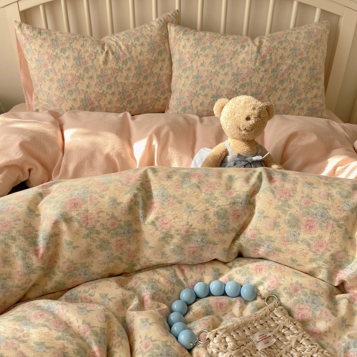 91家纺网 家纺一手货源 找家纺 繁花家居 2025学生季第二波木棉水洗棉四件套三件套跑量款 陌生花开