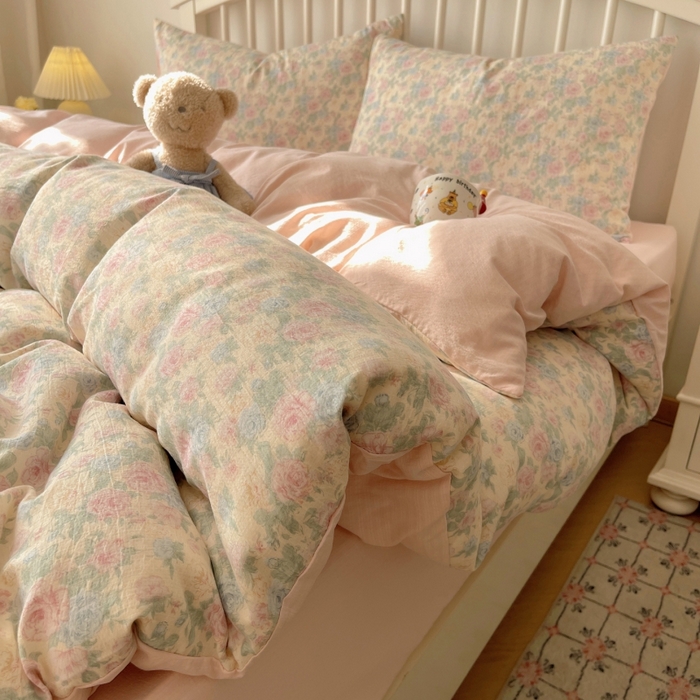 91家纺网 家纺一手货源 找家纺 繁花家居 2025学生季第二波木棉水洗棉四件套三件套跑量款 陌生花开