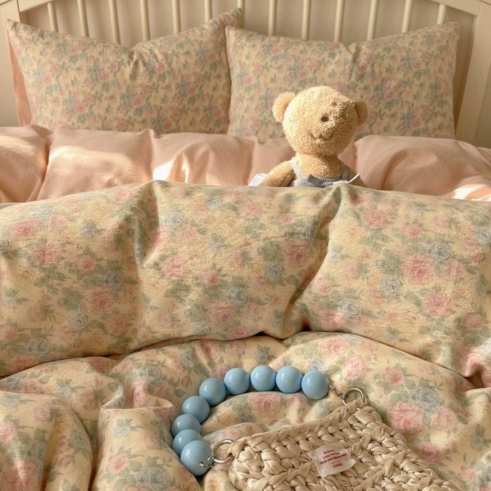 91家纺网 家纺一手货源 找家纺 繁花家居 2025学生季第二波木棉水洗棉四件套三件套跑量款 陌生花开