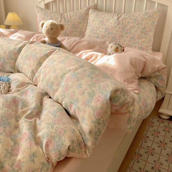 91家纺网 家纺一手货源 找家纺 繁花家居 2025学生季第二波木棉水洗棉四件套三件套跑量款 陌生花开