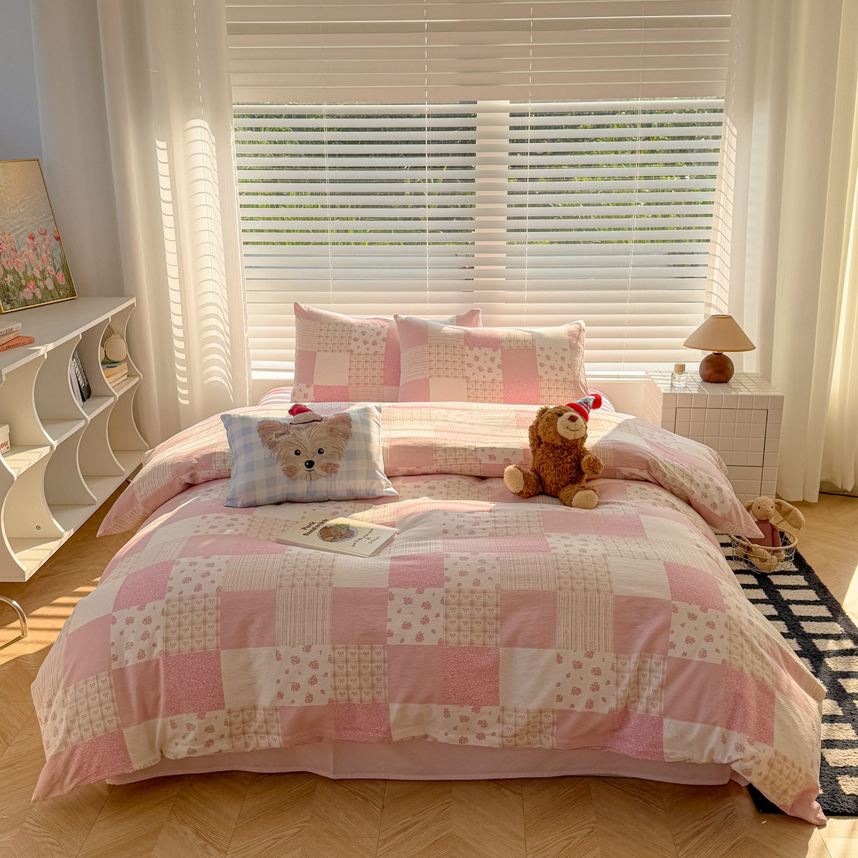 91家纺网 家纺一手货源 找家纺 繁花家居 2025学生季第二波木棉水洗棉四件套三件套跑量款 怦然心动