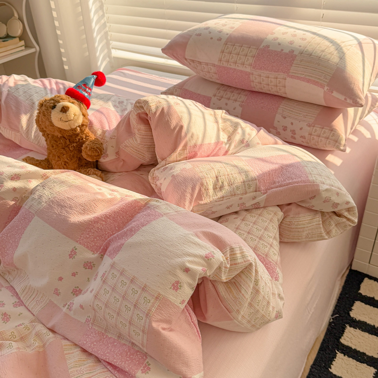 91家纺网 家纺一手货源 找家纺 繁花家居 2025学生季第二波木棉水洗棉四件套三件套跑量款 怦然心动