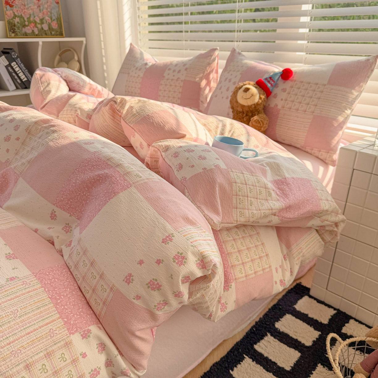 91家纺网 家纺一手货源 找家纺 繁花家居 2025学生季第二波木棉水洗棉四件套三件套跑量款 怦然心动