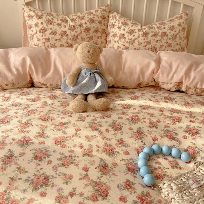 91家纺网 家纺一手货源 找家纺 繁花家居 2025学生季第二波木棉水洗棉四件套三件套跑量款 蔷薇岛屿