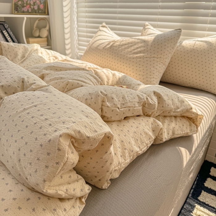 91家纺网 家纺一手货源 找家纺 繁花家居 2025学生季第二波木棉水洗棉四件套三件套跑量款 情书