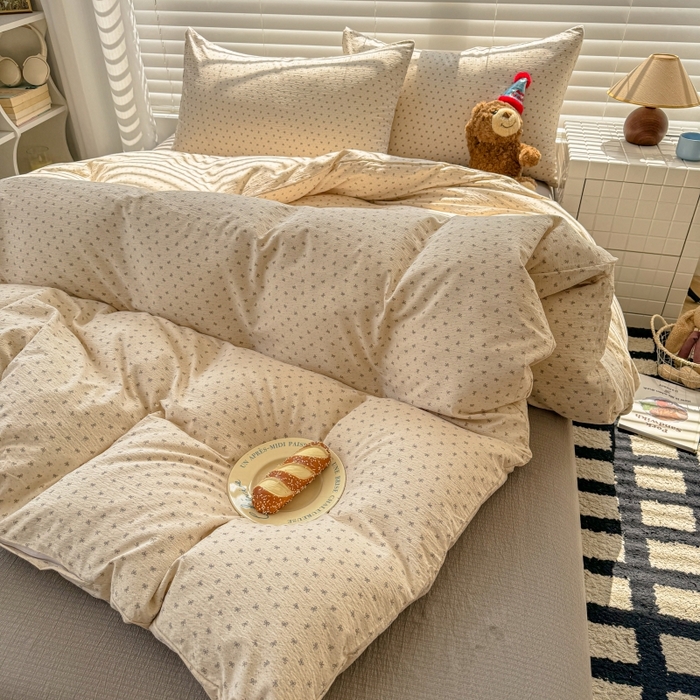 91家纺网 家纺一手货源 找家纺 繁花家居 2025学生季第二波木棉水洗棉四件套三件套跑量款 情书