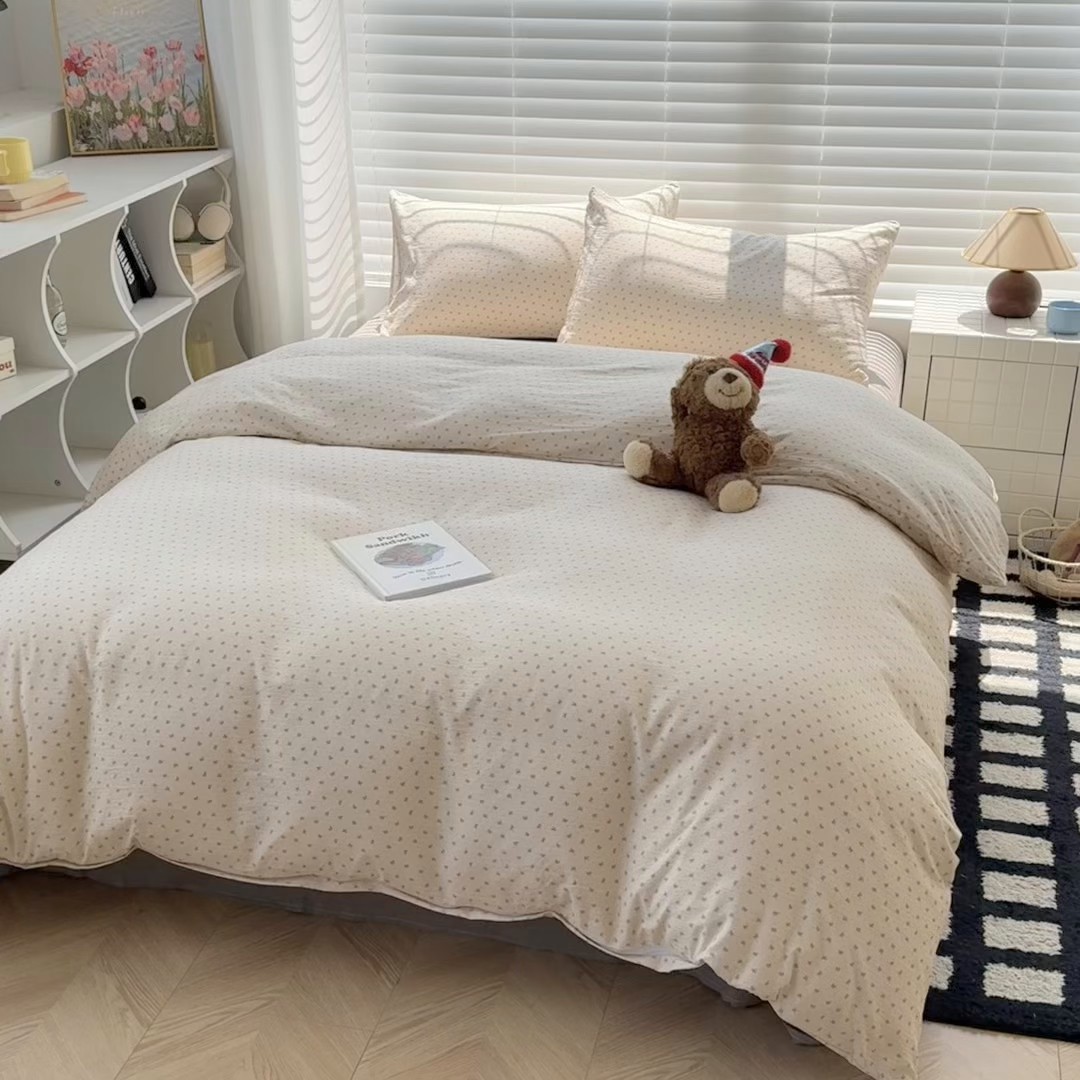91家纺网 家纺一手货源 找家纺 繁花家居 2025学生季第二波木棉水洗棉四件套三件套跑量款 情书