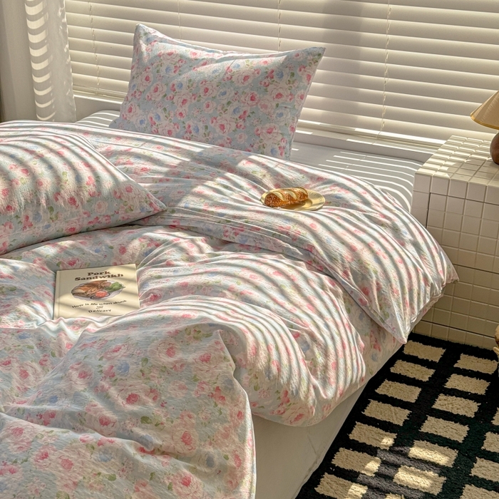 91家纺网 家纺一手货源 找家纺 繁花家居 2025学生季第二波木棉水洗棉四件套三件套跑量款 盛夏光荫