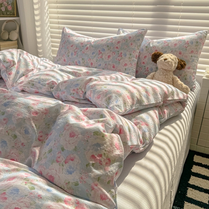 91家纺网 家纺一手货源 找家纺 繁花家居 2025学生季第二波木棉水洗棉四件套三件套跑量款 盛夏光荫