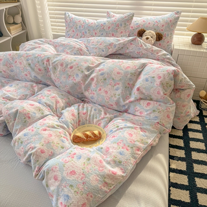 91家纺网 家纺一手货源 找家纺 繁花家居 2025学生季第二波木棉水洗棉四件套三件套跑量款 盛夏光荫