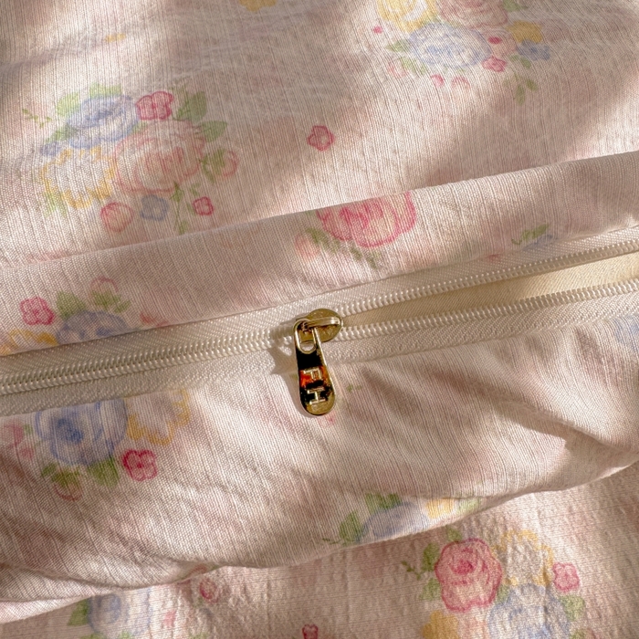 91家纺网 家纺一手货源 找家纺 繁花家居 2025学生季第二波木棉水洗棉四件套三件套跑量款 桃之夭夭