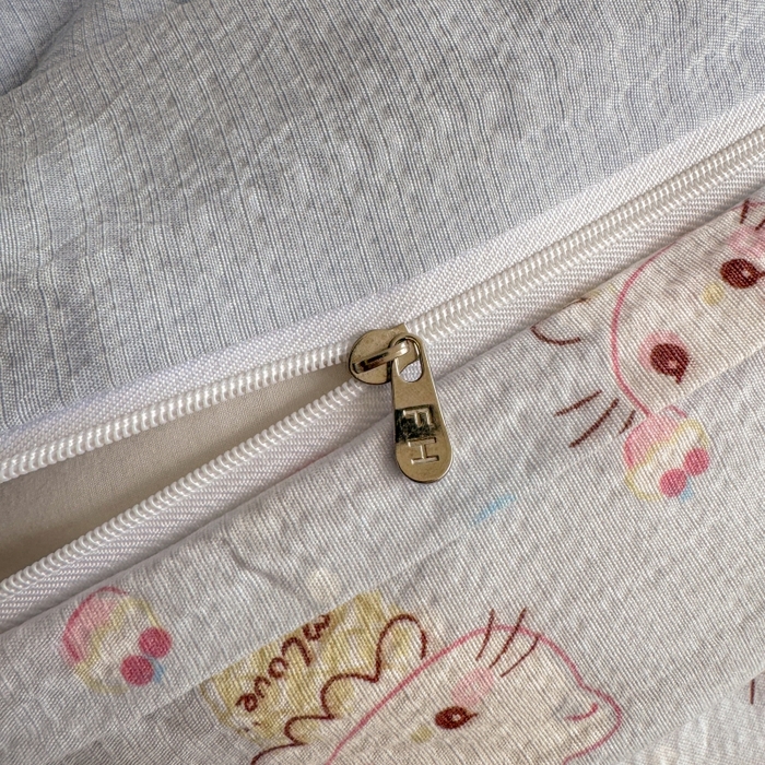 91家纺网 家纺一手货源 找家纺 繁花家居 2025学生季第二波木棉水洗棉四件套三件套跑量款 甜筒小喵-蓝