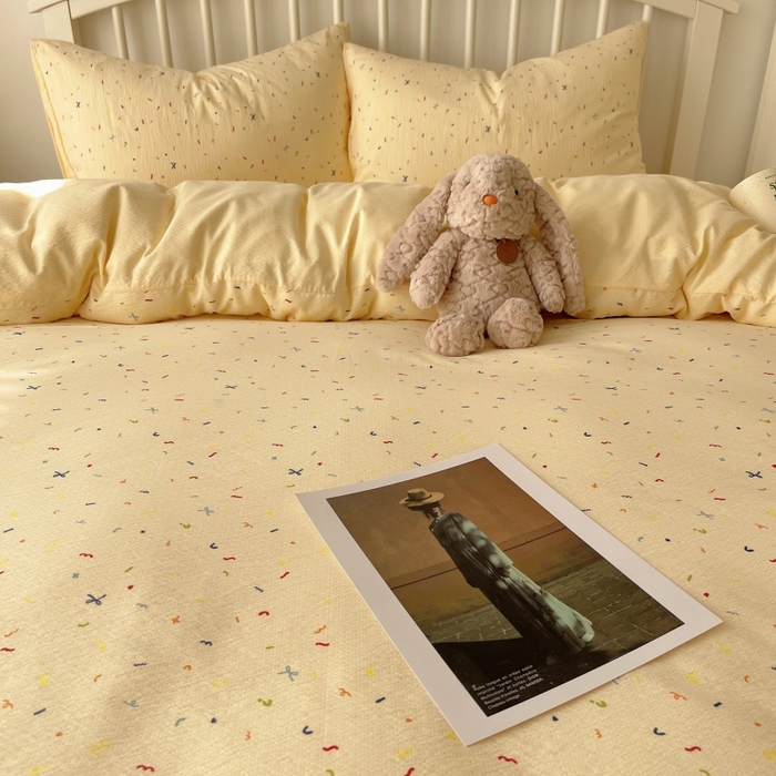 91家纺网 家纺一手货源 找家纺 繁花家居 2025学生季第二波木棉水洗棉四件套三件套跑量款 星点舞曲