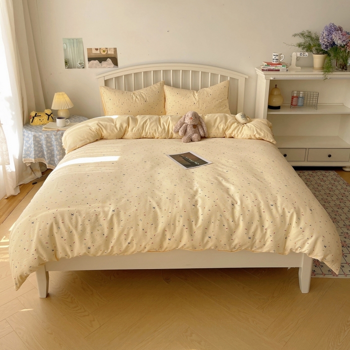 91家纺网 家纺一手货源 找家纺 繁花家居 2025学生季第二波木棉水洗棉四件套三件套跑量款 星点舞曲