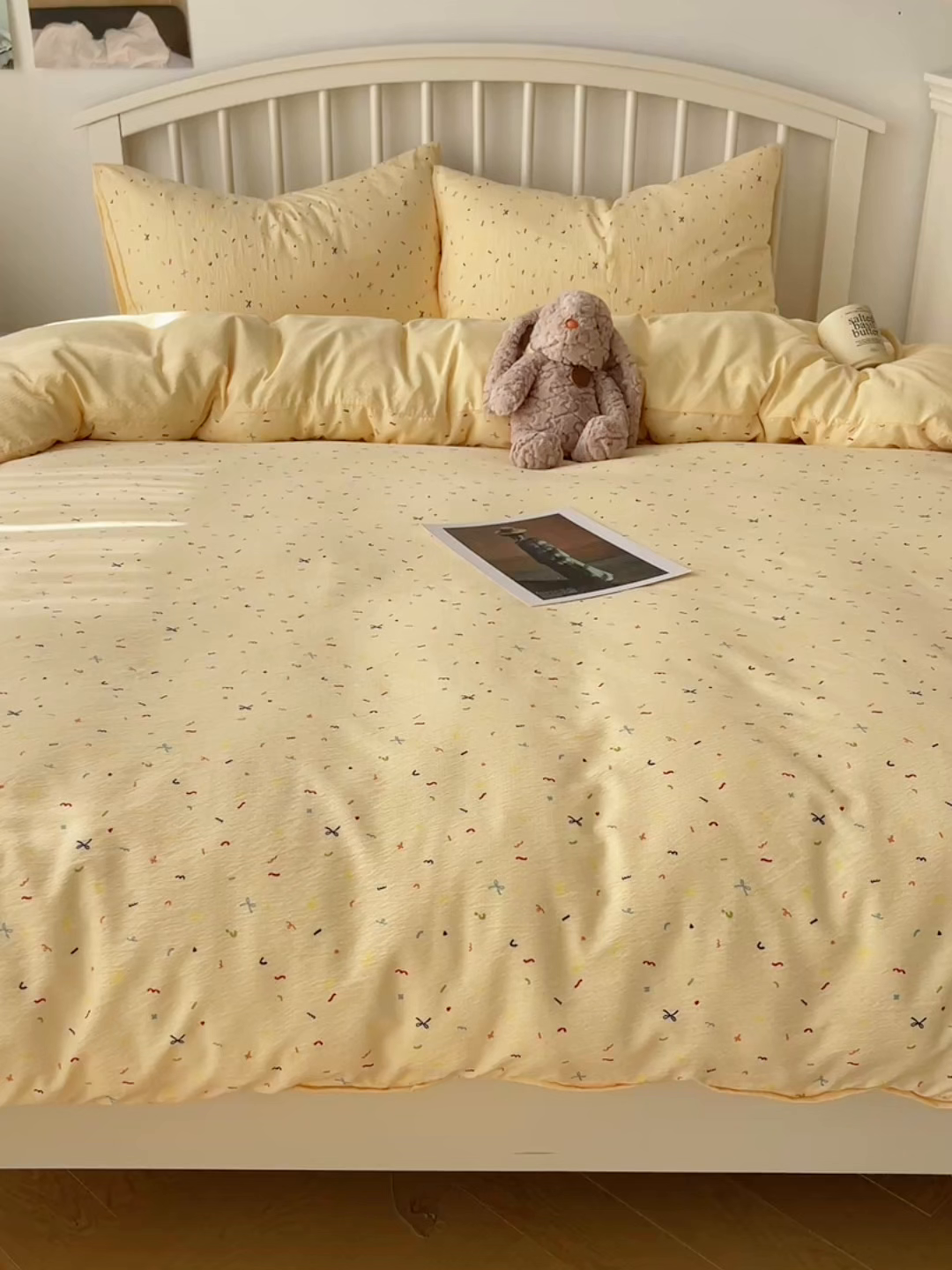 91家纺网 家纺一手货源 找家纺 繁花家居 2025学生季第二波木棉水洗棉四件套三件套跑量款 星点舞曲