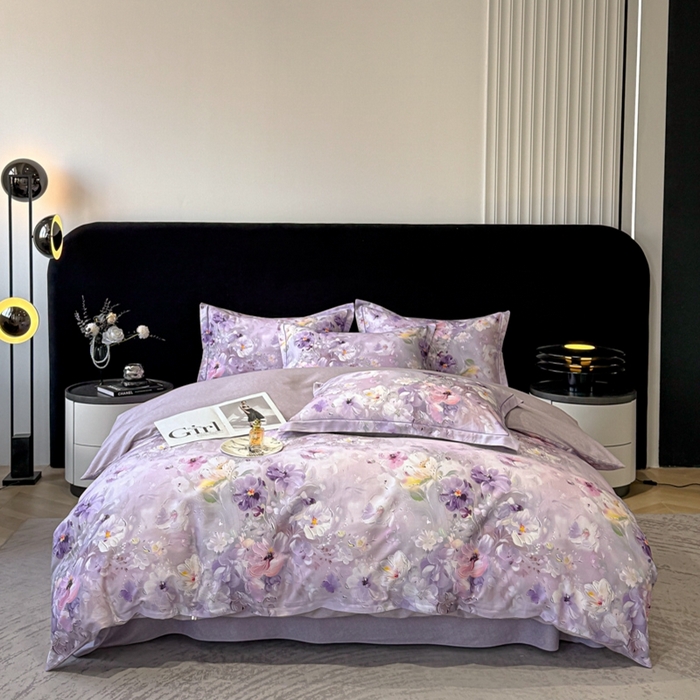 91家纺网 家纺一手货源 找家纺 （总）喜四方 2025新款加厚天丝棉磨毛数码印花四件套