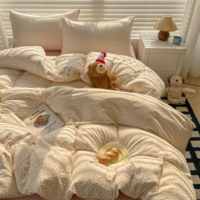 91家纺网 家纺一手货源 找家纺 繁花家居 2025学生季第二波木棉水洗棉四件套三件套跑量款 尤加利