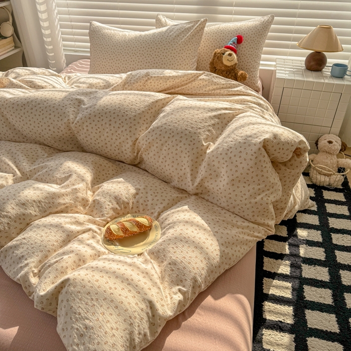 91家纺网 家纺一手货源 找家纺 繁花家居 2025学生季第二波木棉水洗棉四件套三件套跑量款 尤加利