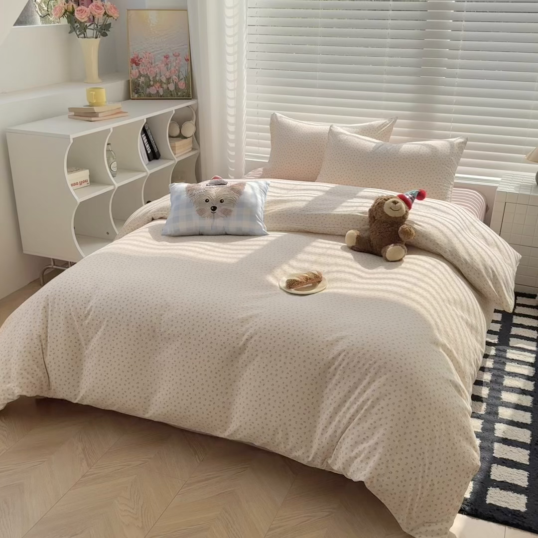 91家纺网 家纺一手货源 找家纺 繁花家居 2025学生季第二波木棉水洗棉四件套三件套跑量款 尤加利