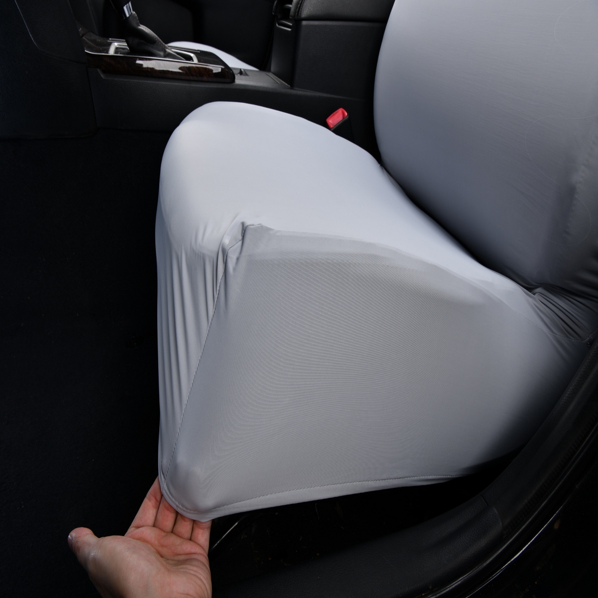 91家纺网 家纺一手货源 找家纺 千彤沙发垫 2025新款凉感冰丝b-弹力全包围汽车前排座椅套单只 装 银灰