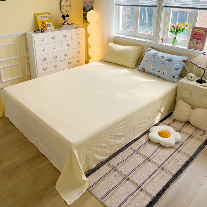 91家纺网 家纺一手货源 找家纺 水墨江南 2025新款超柔水洗棉印花四件套 调皮狗