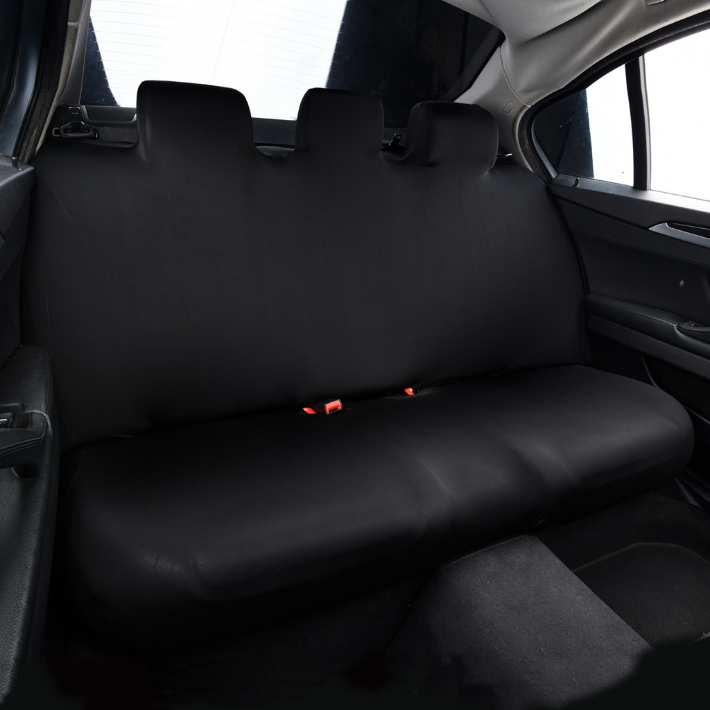 千彤沙发垫 2025新款凉感冰丝b-弹力全包汽车后排三人座椅套 黑色