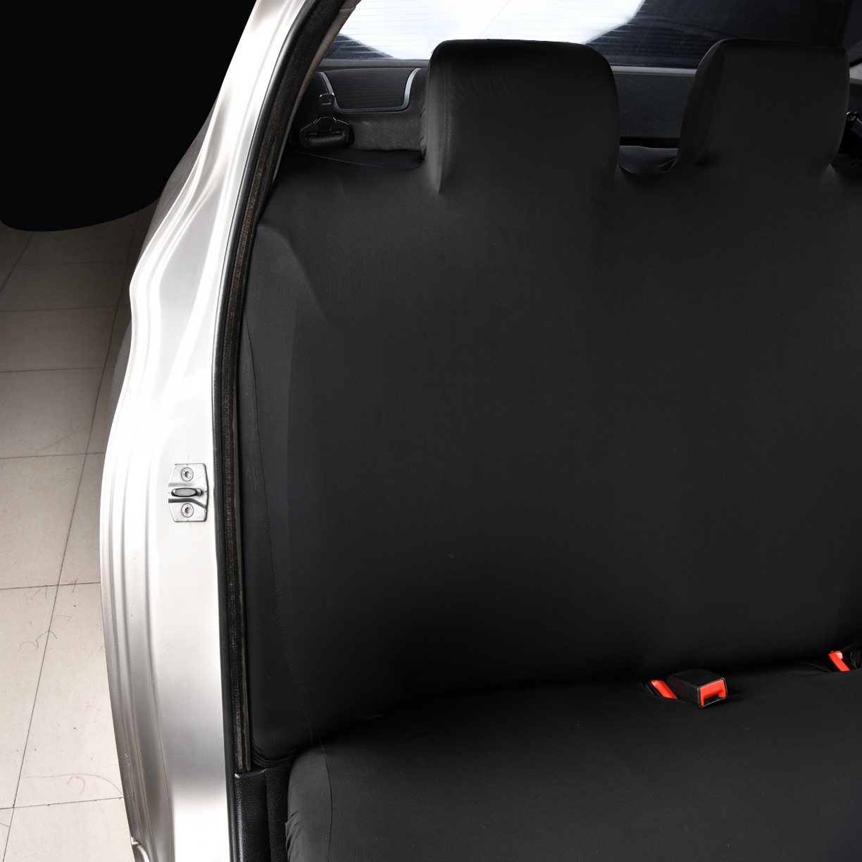 91家纺网 家纺一手货源 找家纺 千彤沙发垫 2025新款凉感冰丝b-弹力全包汽车后排三人座椅套 黑色